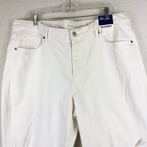 NWT Old Navy High-Waisted OG Loose Ripped White Jeans Calla Lily White Size 18 - Picture 6 of 15